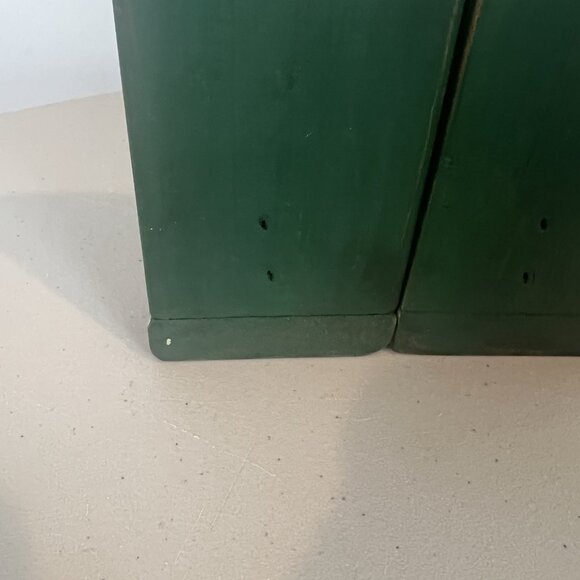 Wooden Canoe Bookends Green Yellow Rustic Man Cave Boys Room Fishing Lightweight - Picture 11 of 16